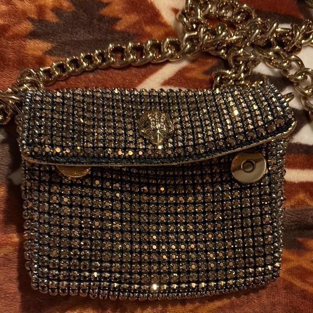 Kurt Geiger Gold Crossbody Bag with Luxurious Studded Design